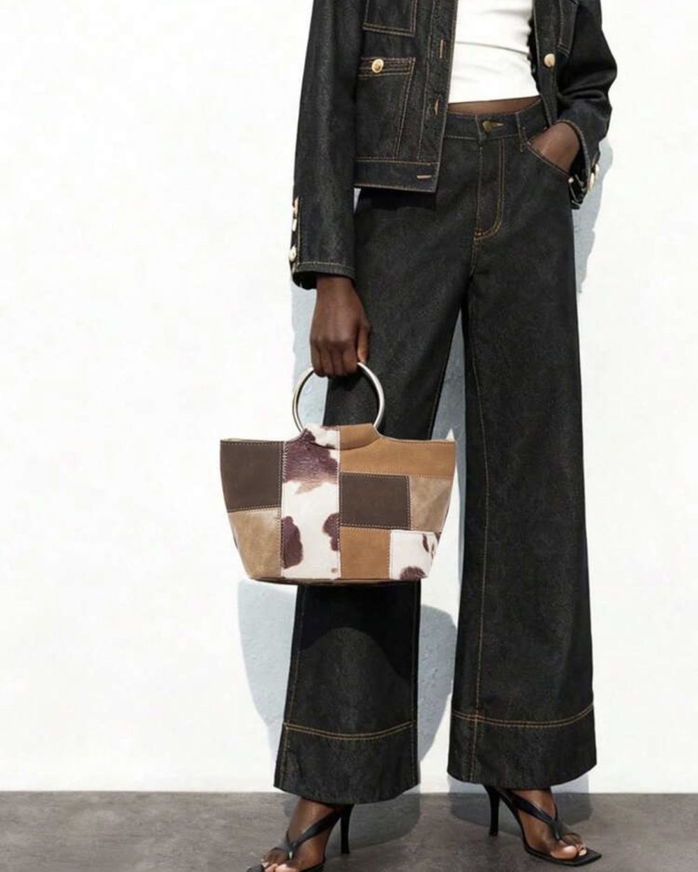 Patchwork Ring-Handle Bag